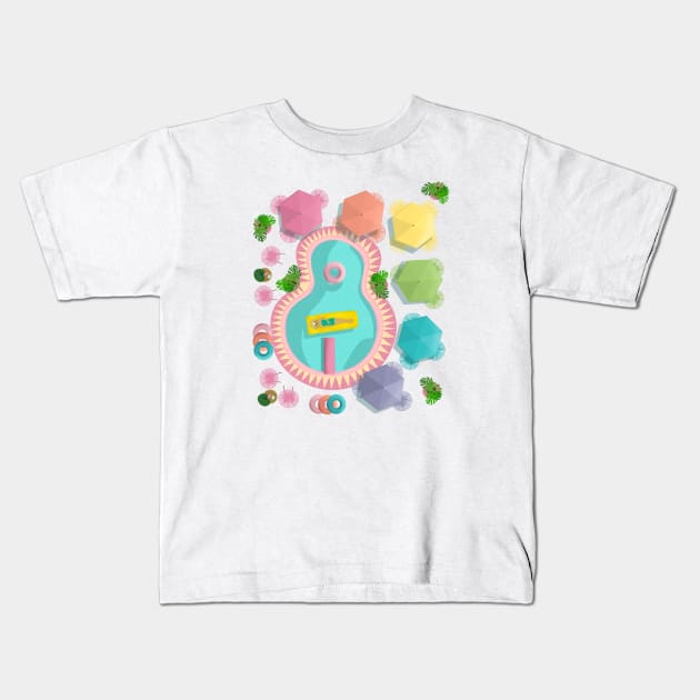 Summer Sorbet Rainbow Pool Kids T-Shirt by jenblove